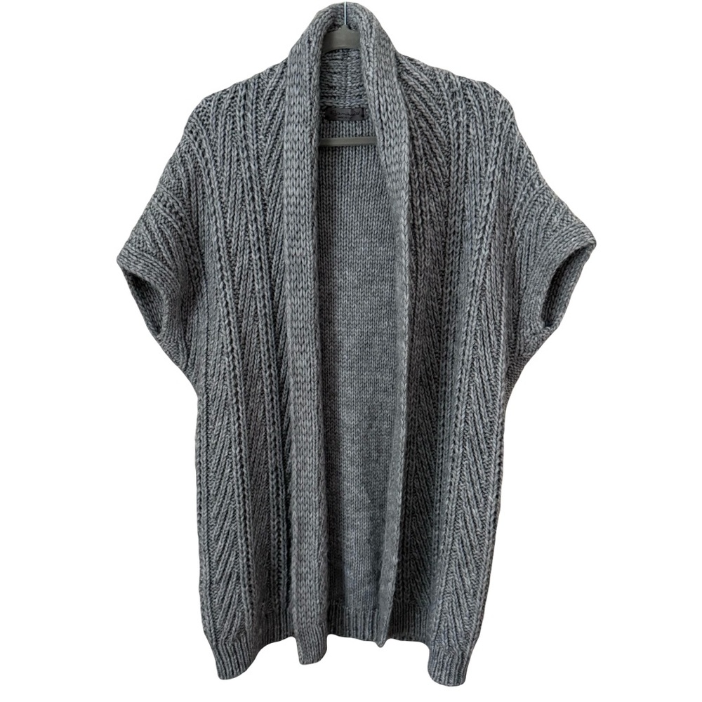 Elsamanda Alpaca Wool Cozy Gray Sweater Cardigan Medium‎ Grandma Cottage